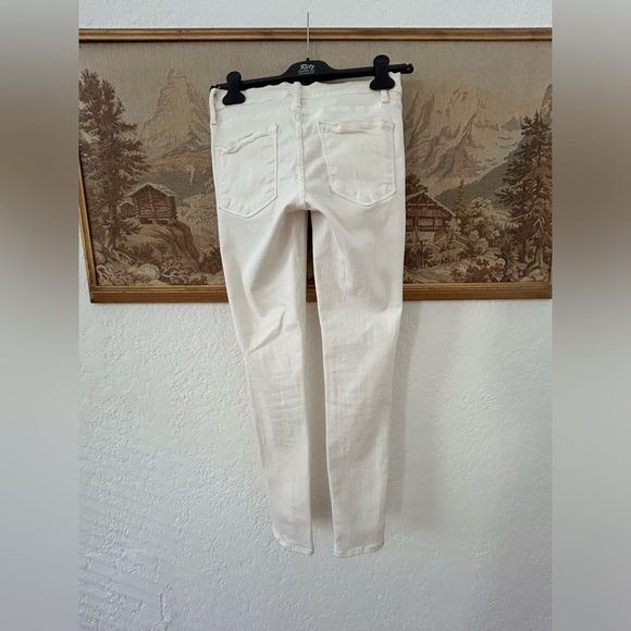 FRAME white stretch denim skinny mid rise - Picture 3 of 5